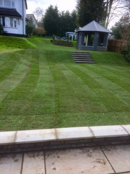 A large lawn laid at Bramcote, Nottingham: Swipe To View More Images