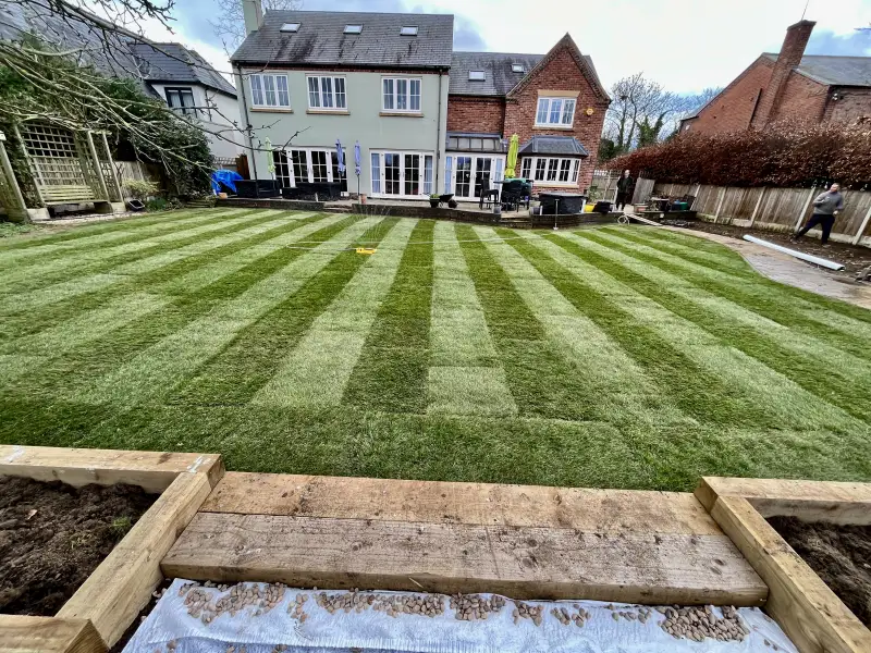 Nice little job of laying 220 square meters of turf today at caythorpe Nottingham very happy customer: Swipe To View More Images