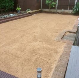 Preparation for laying Astro Turf (artificial grass) in Nuthall, Nottingham: Click Here To View Larger Image
